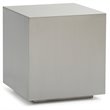 Limari Home Anvil Cube Modern Brushed Stainless Steel End Table in Gray Finish