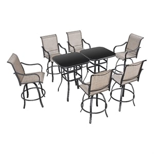 patio festival metal 8-piece outdoor bistro dining set in gray/black