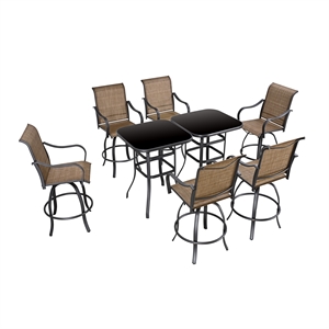 patio festival metal 8-piece outdoor bistro dining set in beige/black