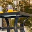 Patio Festival Metal Outdoor Side Table in Black/Beige Finish