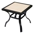 Patio Festival Metal Outdoor Side Table in Black/Beige Finish