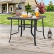 Patio Festival Metal Outdoor Dining Table in Brown/Black Finish