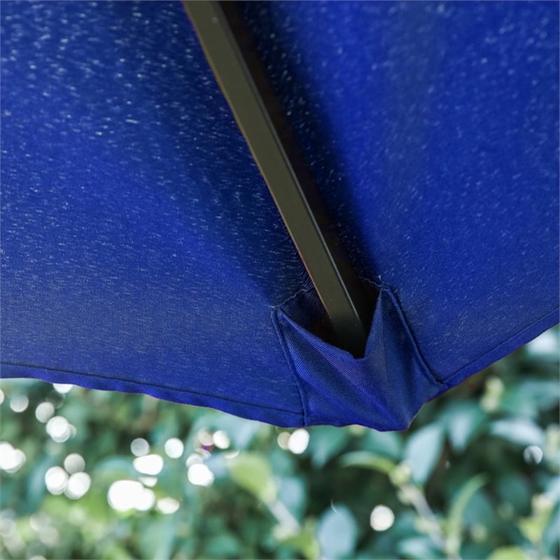 Patio Festival Outdoor 15 ft. x 9 ft. Fabric Umbrella in Blue