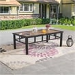 Patio Festival Metal Outdoor Coffee Table in Brown/Black Finish