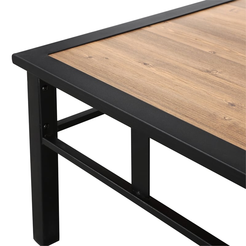 Patio Festival Metal Outdoor Coffee Table in Brown/Black Finish