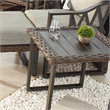Patio Festival Wicker / Rattan Outdoor Side Table in Black/ Brown