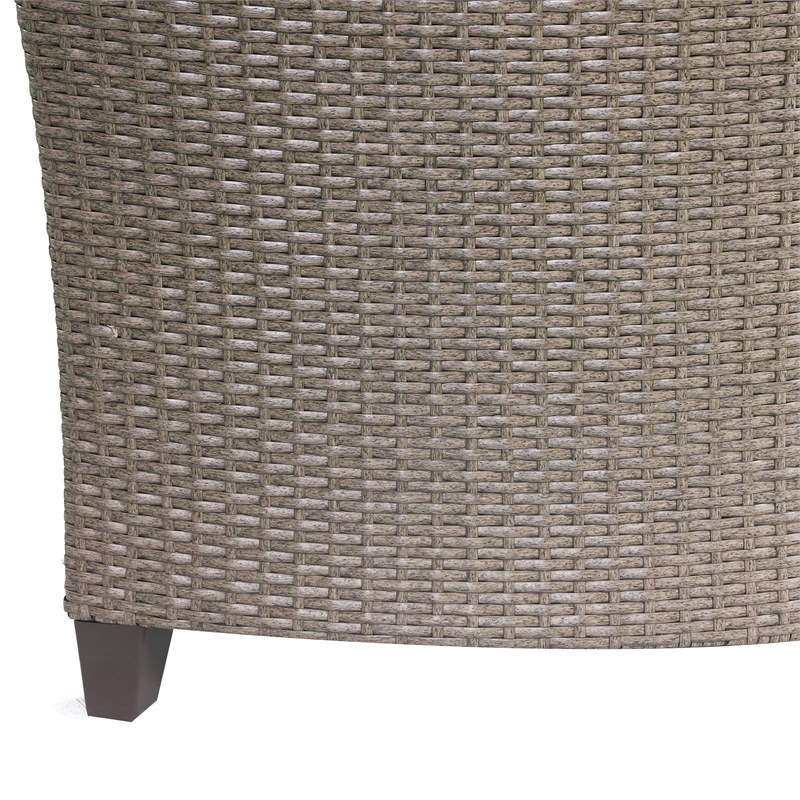 Patio Festival Wicker / Rattan Outdoor Side Table in Brown Finish