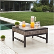 Patio Festival Right Angle Metal Outdoor Side Table in Brown/Black