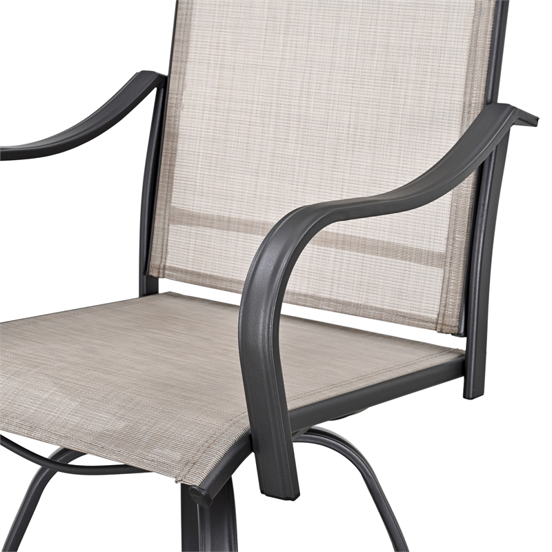 Patio Festival Metal 6-Piece Outdoor Dining Set in Black/Gray