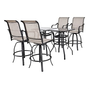 Patio Festival Metal 6-Piece Outdoor Dining Set in Black/Gray