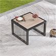 Patio Festival Outdoor Wicker / Rattan and Metal Side End Table in Gray
