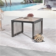 Patio Festival Outdoor Wicker / Rattan and Metal Side End Table in Gray