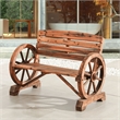 Patio Festival Outdoor Adirondack Solid Wood Bench in Natural Color