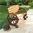 Patio Festival Outdoor Adirondack Solid Wood Bench in Natural Color