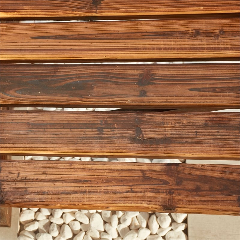 Patio Festival Outdoor Adirondack Solid Wood Bench in Natural Color