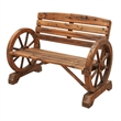 Patio Festival Outdoor Adirondack Solid Wood Bench in Natural Color