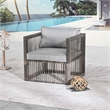 Patio Festival Traditional Wicker / Rattan Lounger Chair with Gray