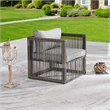 Patio Festival Traditional Wicker / Rattan Lounger Chair with Gray