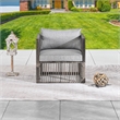Patio Festival Traditional Wicker / Rattan Lounger Chair with Gray