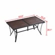 Patio Festival 63 in. Long Metal Outdoor Dining Black Brown Table for up to 8