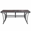 Patio Festival 63 in. Long Metal Outdoor Dining Black Brown Table for up to 8