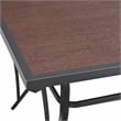 Patio Festival 63 in. Long Metal Outdoor Dining Black Brown Table for up to 8
