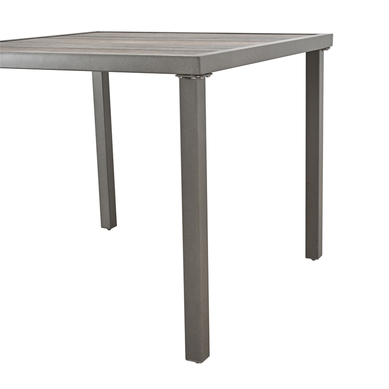 Patio Festival Square Gray Outdoor Metal Dining Table