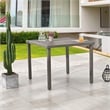 Patio Festival Square Gray Outdoor Metal Dining Table