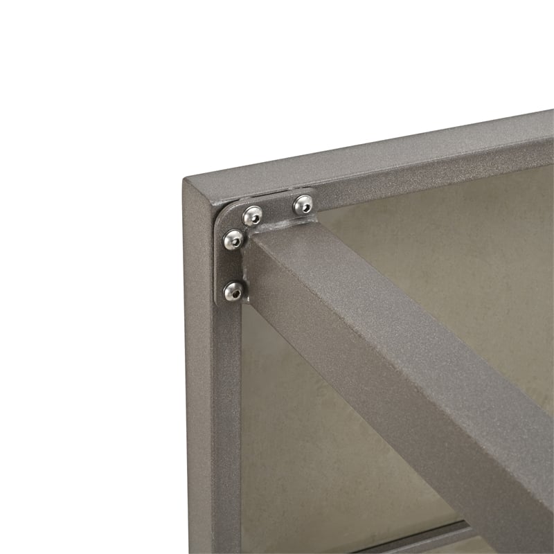 Patio Festival Square Gray Outdoor Metal Dining Table