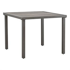 Patio Festival Square Gray Outdoor Metal Dining Table