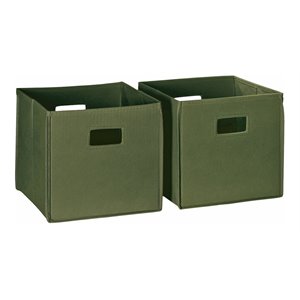 riverridge 2-piece traditional fabric folding storage bin set in green