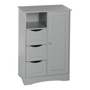 riverridge ashland wood floor cabinet with 1 door and 3 drawers in gray