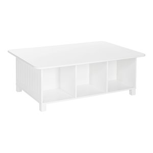 riverridge 6-cubby transitional wood kids storage activity table in white