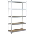 King's Rack 5-Tier Metal Boltless Storage Shelving in White & Wooden
