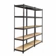 King's Rack 5-Tier Metal Boltless Storage Shelving in Wooden/Black