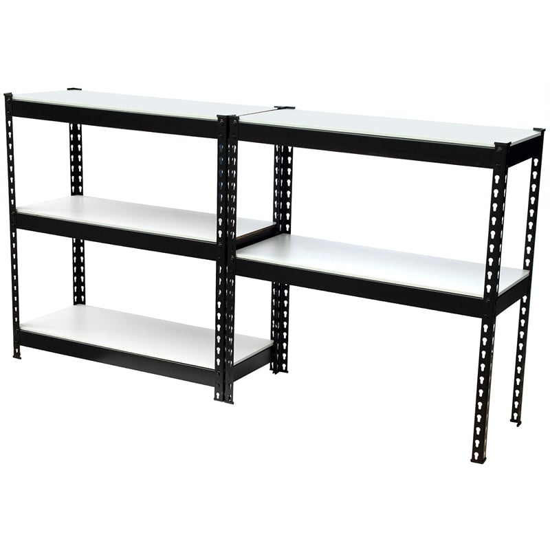 King's Rack 5-Tier Metal Boltless Storage Shelving in Black and Wooden