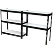 King's Rack 5-Tier Metal Boltless Storage Shelving in Black and Wooden