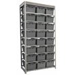 King's Rack 8-Tier Metal Organizer Shelving Rack with 24 Bins in Gray