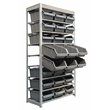 King's Rack 8-Tier Metal Organizer Shelving Rack with 24 Bins in Gray