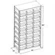 King's Rack 8-Tier Metal Organizer Shelving Rack with 24 Bins in Gray