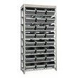 King's Rack 8-Tier Metal Organizer Shelving Rack with 24 Bins in Gray