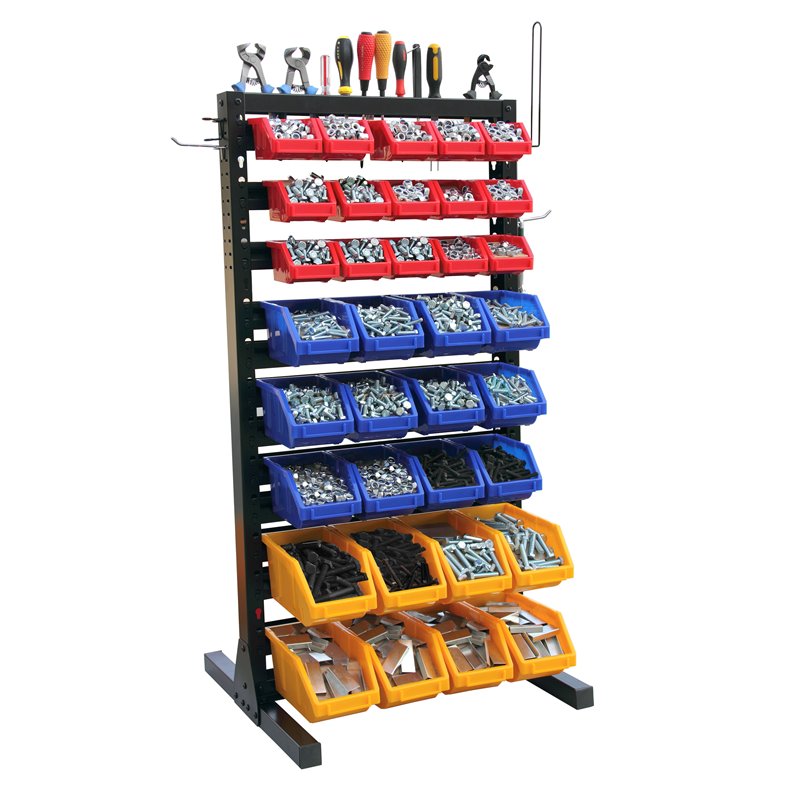 King's Rack 8-Tier Metal Organizer Shelving Rack with 35 Bins in Multi-Color