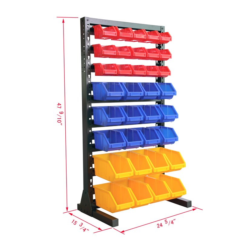 King's Rack 8-Tier Metal Organizer Shelving Rack with 70 Bins in Multi-Color