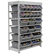 King's Rack 6-Tier Metal Organizer Shelving Rack with 22 Bins in Gray ...