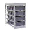 King's Rack 4-Tier Metal Organizer Shelving Rack with 24 Bins in Gray