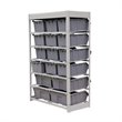 King's Rack 6-Tier Metal Organizer Shelving Rack with 16 Bins in Gray
