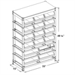 King's Rack 6-Tier Metal Organizer Shelving Rack with 16 Bins in Gray