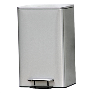 8 Gallon 30 Liter Brushed Stainless Steel Silver Color Step on Trash Can