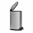 13 Gallon / 50 Liter Brushed Stainless Steel Silver Color Step-on Trash Can