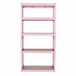 King's Rack 5-Tier Metal Boltless Storage Shelving in Pink/Wooden